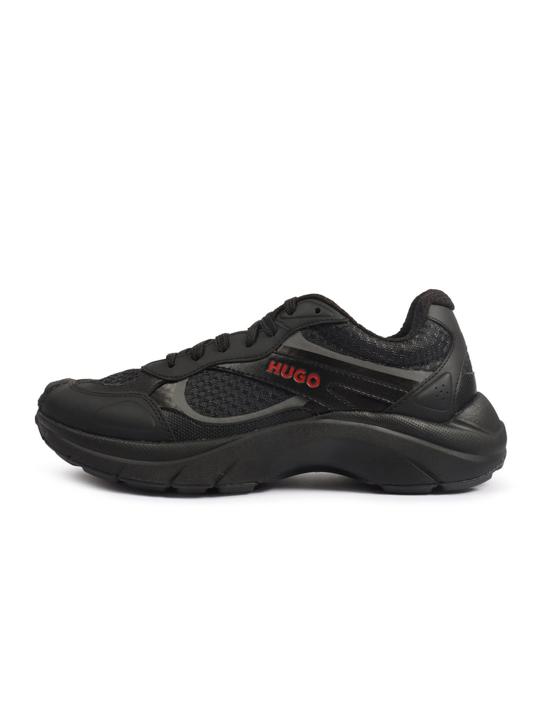 Hugo Boss Mens Trainers Leather Mesh - Black