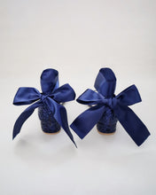 Load image into Gallery viewer, Rock Glitter Low Block Heel Girls Sandals with Wrapped Satin Tie