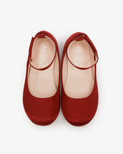 Load image into Gallery viewer, Satin Flats with Velcro Ankle Strap
