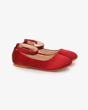 Load image into Gallery viewer, Satin Flats with Velcro Ankle Strap