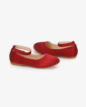 Load image into Gallery viewer, Satin Flats with Velcro Ankle Strap