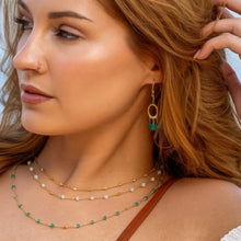 Load image into Gallery viewer, Green Onyx Mini Boho Earrings