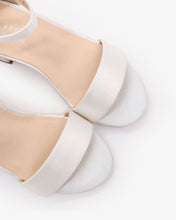 Load image into Gallery viewer, Satin Girls Block Heel Sandals with Ankle Strap