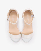 Load image into Gallery viewer, Satin Girls Block Heel Sandals with Ankle Strap