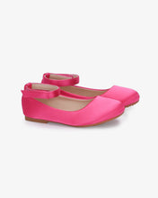 Load image into Gallery viewer, Satin Flats with Velcro Ankle Strap