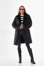 Load image into Gallery viewer, The Onyx Black Shearling &amp; Fox Fur Leather Women Jacket