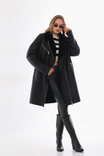 Load image into Gallery viewer, The Onyx Black Shearling &amp; Fox Fur Leather Women Jacket