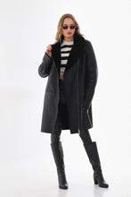 Load image into Gallery viewer, The Onyx Black Shearling &amp; Fox Fur Leather Women Jacket