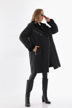 Load image into Gallery viewer, The Onyx Black Shearling &amp; Fox Fur Leather Women Jacket