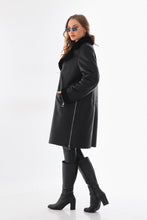 Load image into Gallery viewer, The Onyx Black Shearling &amp; Fox Fur Leather Women Jacket