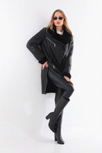 Load image into Gallery viewer, The Onyx Black Shearling &amp; Fox Fur Leather Women Jacket