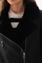 Load image into Gallery viewer, The Onyx Black Shearling &amp; Fox Fur Leather Women Jacket