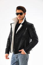 Load image into Gallery viewer, The Cortina Black Shearling Leather Men Jacket