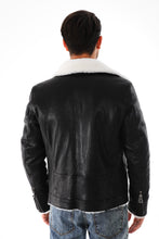 Load image into Gallery viewer, The Cortina Black Shearling Leather Men Jacket