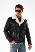 Load image into Gallery viewer, The Cortina Black Shearling Leather Men Jacket
