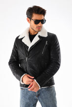 Load image into Gallery viewer, The Cortina Black Shearling Leather Men Jacket