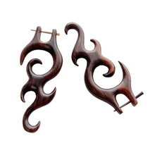 Load image into Gallery viewer, Bohemian Wooden Beach Earrings Tribal Boho Organic Statement Jewelry