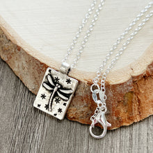 Load image into Gallery viewer, Tiny Dragonfly Pendant Necklace Minimalist Nature Jewelry Gift Silver
