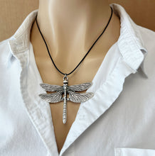 Load image into Gallery viewer, Boho Dragonfly Pendant Necklace Nature Inspired Statement Jewelry
