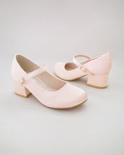 Load image into Gallery viewer, Girls Satin Mary Jane Block Heel