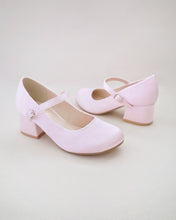 Load image into Gallery viewer, Girls Satin Mary Jane Block Heel