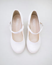 Load image into Gallery viewer, Girls Satin Mary Jane Block Heel