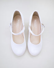 Load image into Gallery viewer, Girls Satin Mary Jane Block Heel