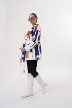 Load image into Gallery viewer, Sienna Abstract Art Leather Women Jacket – Red Navy Edition