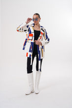 Load image into Gallery viewer, Sienna Abstract Art Leather Women Jacket – Red Navy Edition
