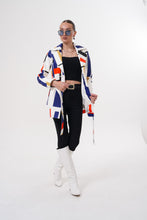 Load image into Gallery viewer, Sienna Abstract Art Leather Women Jacket – Red Navy Edition