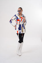 Load image into Gallery viewer, Sienna Abstract Art Leather Women Jacket – Red Navy Edition