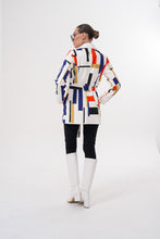 Load image into Gallery viewer, Sienna Abstract Art Leather Women Jacket – Red Navy Edition