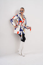 Load image into Gallery viewer, Sienna Abstract Art Leather Women Jacket – Red Navy Edition