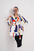 Load image into Gallery viewer, Sienna Abstract Art Leather Women Jacket – Red Navy Edition
