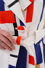 Load image into Gallery viewer, Sienna Abstract Art Leather Women Jacket – Red Navy Edition