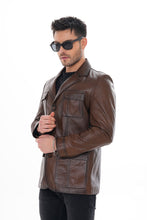 Load image into Gallery viewer, The Ravenna Brown Leather Men Jacket