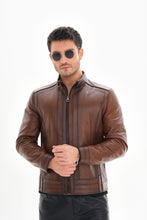 Load image into Gallery viewer, The Arezzo Brown Leather Men Jacket