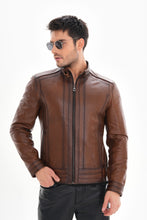 Load image into Gallery viewer, The Arezzo Brown Leather Men Jacket