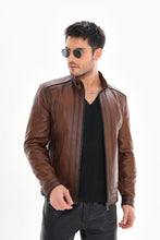 Load image into Gallery viewer, The Arezzo Brown Leather Men Jacket