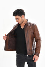 Load image into Gallery viewer, The Arezzo Brown Leather Men Jacket