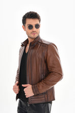 Load image into Gallery viewer, The Arezzo Brown Leather Men Jacket