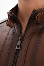 Load image into Gallery viewer, The Arezzo Brown Leather Men Jacket