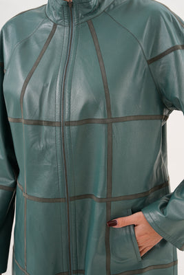 The Prado Reversible Green Leather Women Jacket