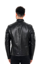Load image into Gallery viewer, The Falcon Black Smooth Leather Men Jacket