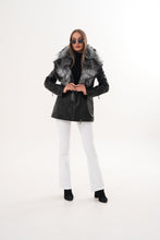 Load image into Gallery viewer, The Alessia Black Leather &amp; Fox Fur Women Jacket
