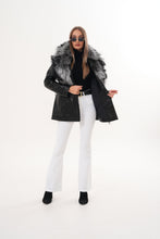 Load image into Gallery viewer, The Alessia Black Leather &amp; Fox Fur Women Jacket