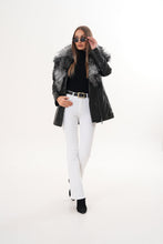 Load image into Gallery viewer, The Alessia Black Leather &amp; Fox Fur Women Jacket