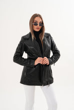 Load image into Gallery viewer, The Alessia Black Leather &amp; Fox Fur Women Jacket