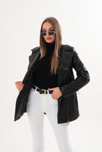 Load image into Gallery viewer, The Alessia Black Leather &amp; Fox Fur Women Jacket