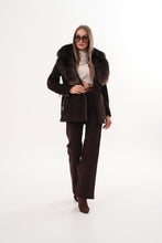 Load image into Gallery viewer, The Alessia Brown Leather &amp; Fox Fur Women Jacket